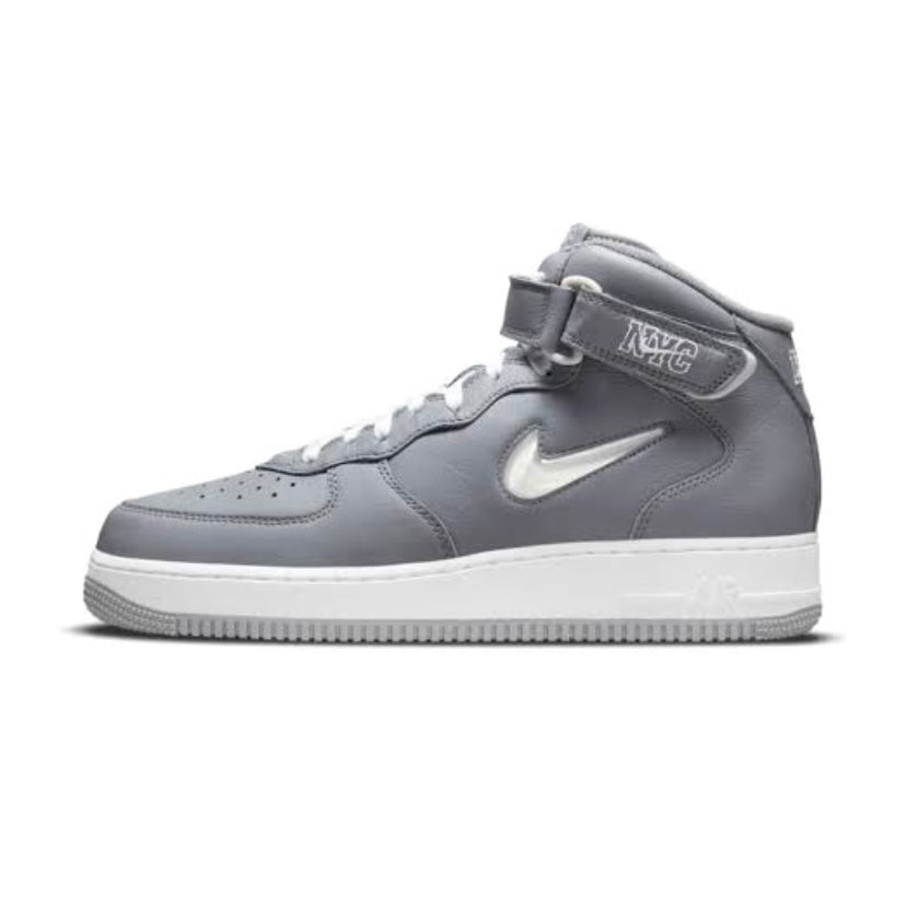 Nike Air Force 1 Mid Jewel QS NYC Cool Grey Sneakers - Men's Basketball Shoes for Streetwear & Urban Fashion