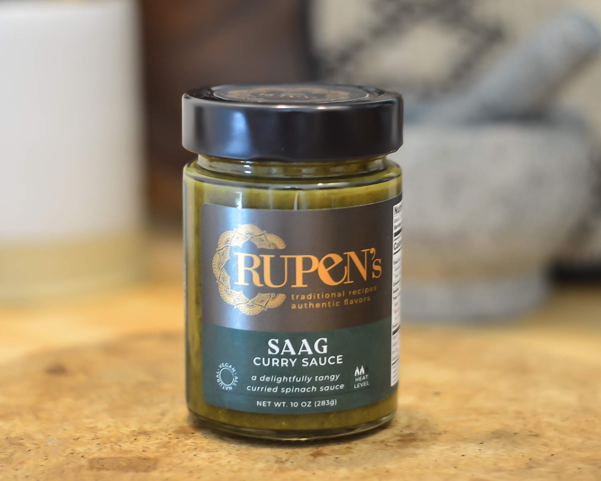 Rupen's Saag - Authentic Indian Spinach Curry Sauce | Vegan, Gluten-Free, 10oz Jar | Perfect for Rice, Naan & Meal Prep