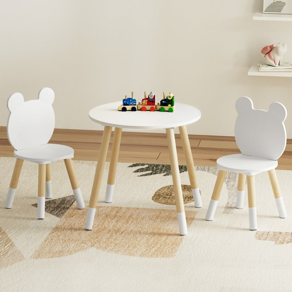 3-Piece Kids Table and Chairs Set - Adjustable Height Activity Play Desk for Toddlers, Study Table for Children - Perfect for Playroom, Classroom & Homeschool Learning