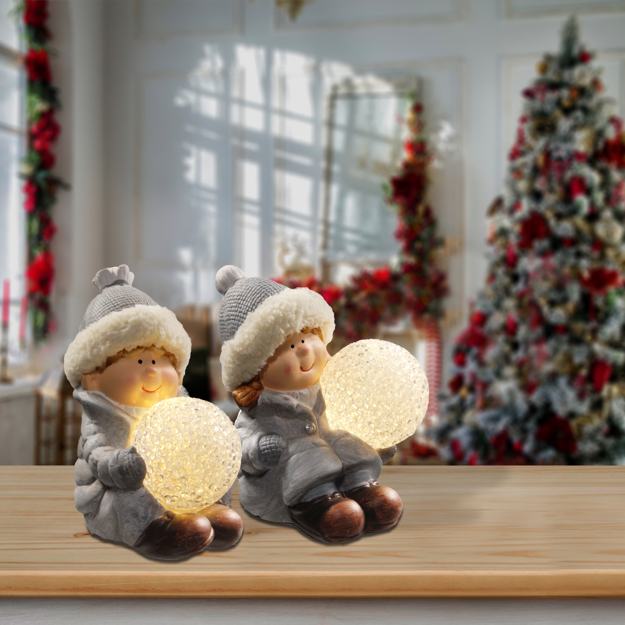 5.5 Inch LED Lighted Boy and Girl Figurine - Romantic Home Decor for Nursery, Wedding, or Valentine's Day Gift