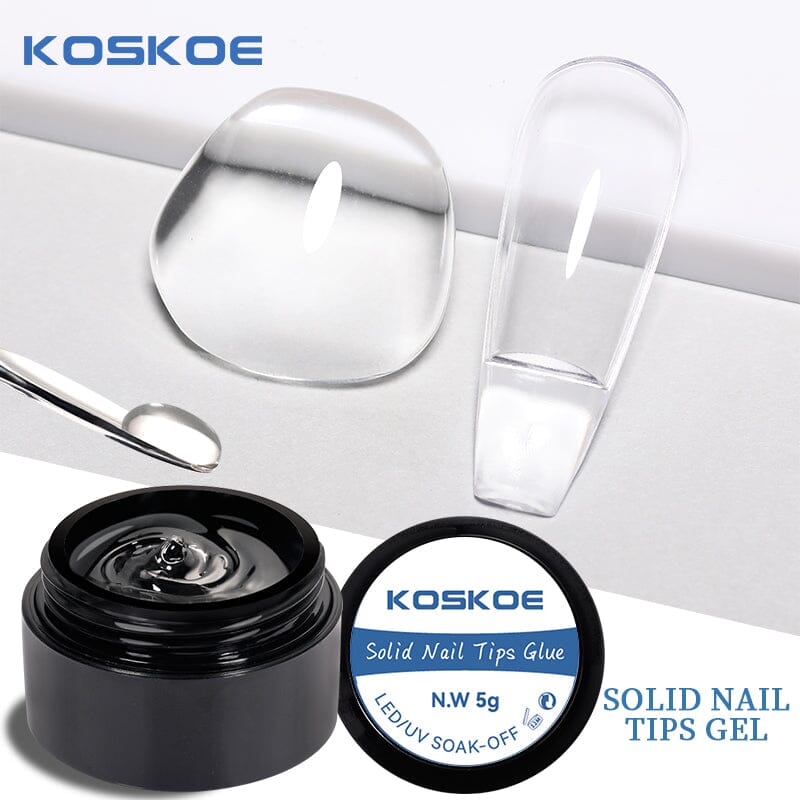 Premium KOSKOE Solid Nail Tips Gel - 5g Professional Nail Extension Kit for Salon & Home Manicure - Perfect for Acrylic Nails, French Tips & Nail Art Designs