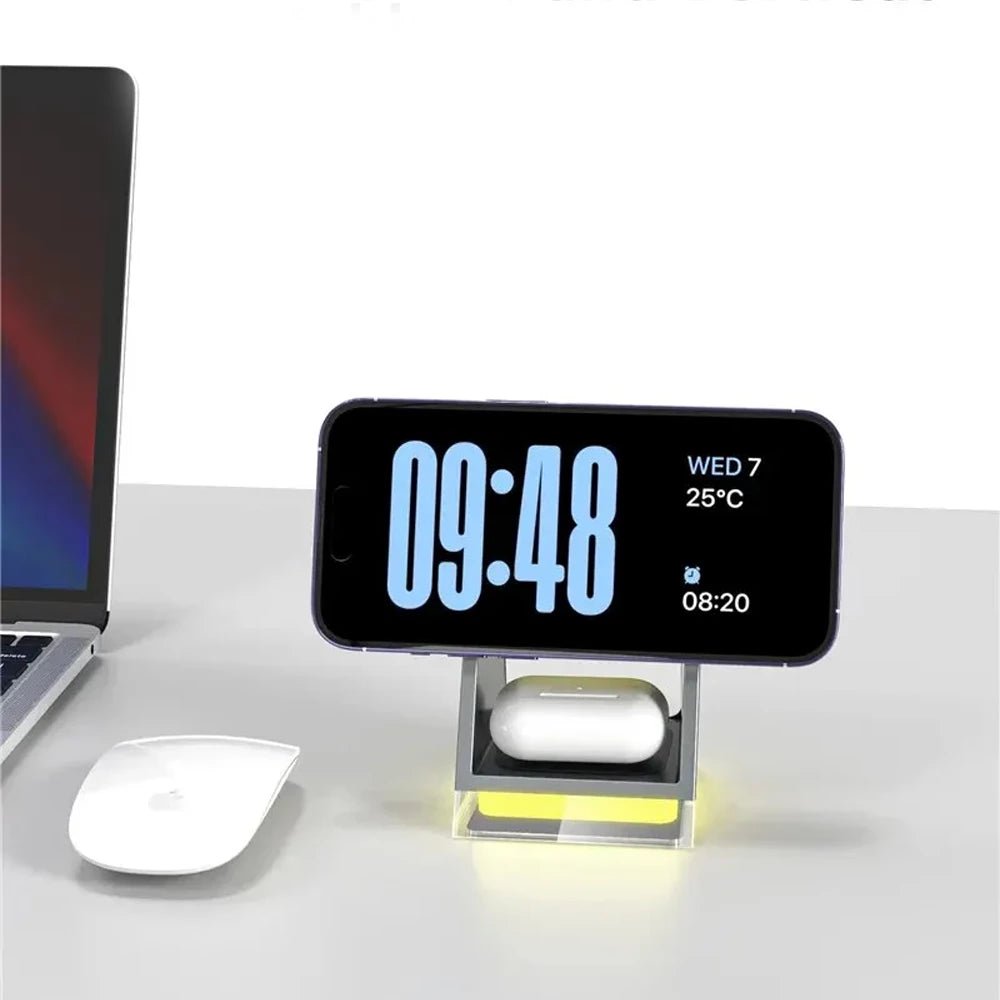 PowerTrio Plus 3-in-1 Magnetic Wireless Charging Station for iPhone 14/13/12 - Fast Charging Stand for iPhone, AirPods & Apple Watch - Perfect for Home, Office & Nightstand Use