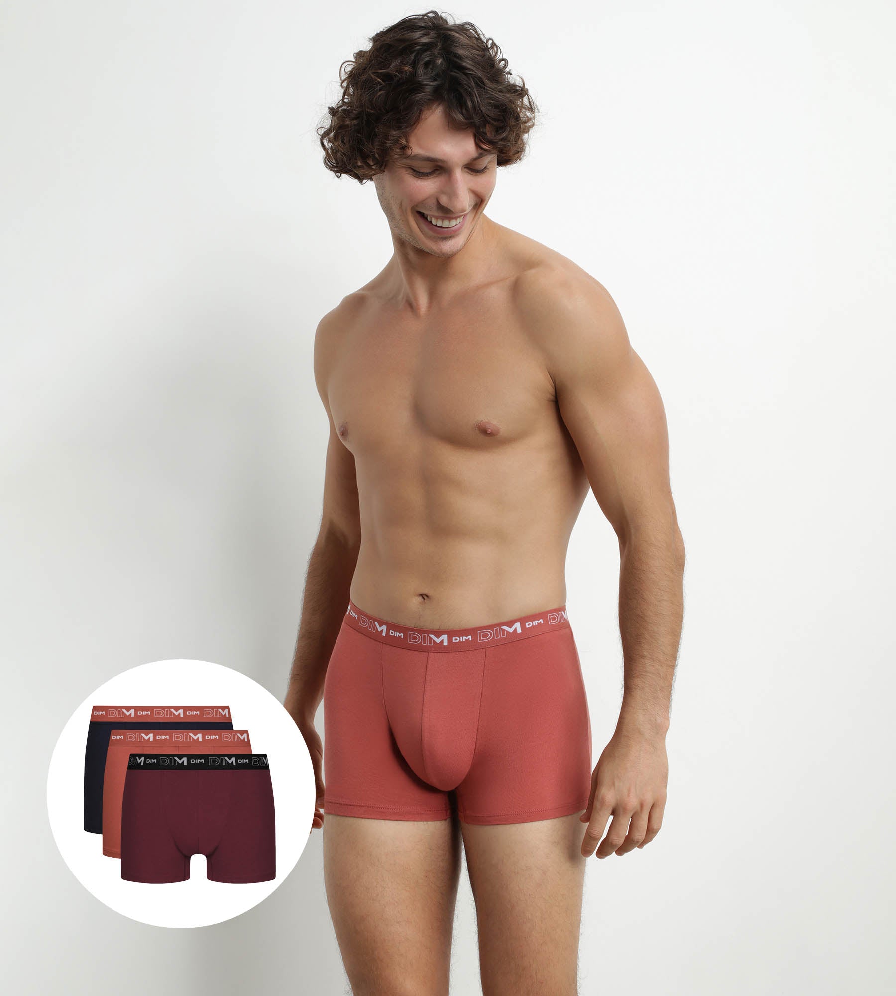 3 Pack Men's Boxer Briefs - Black, Brown & Terracotta Heather - Cotton Stretch Underwear for Comfort & Support - Perfect for Daily Wear, Gym & Travel