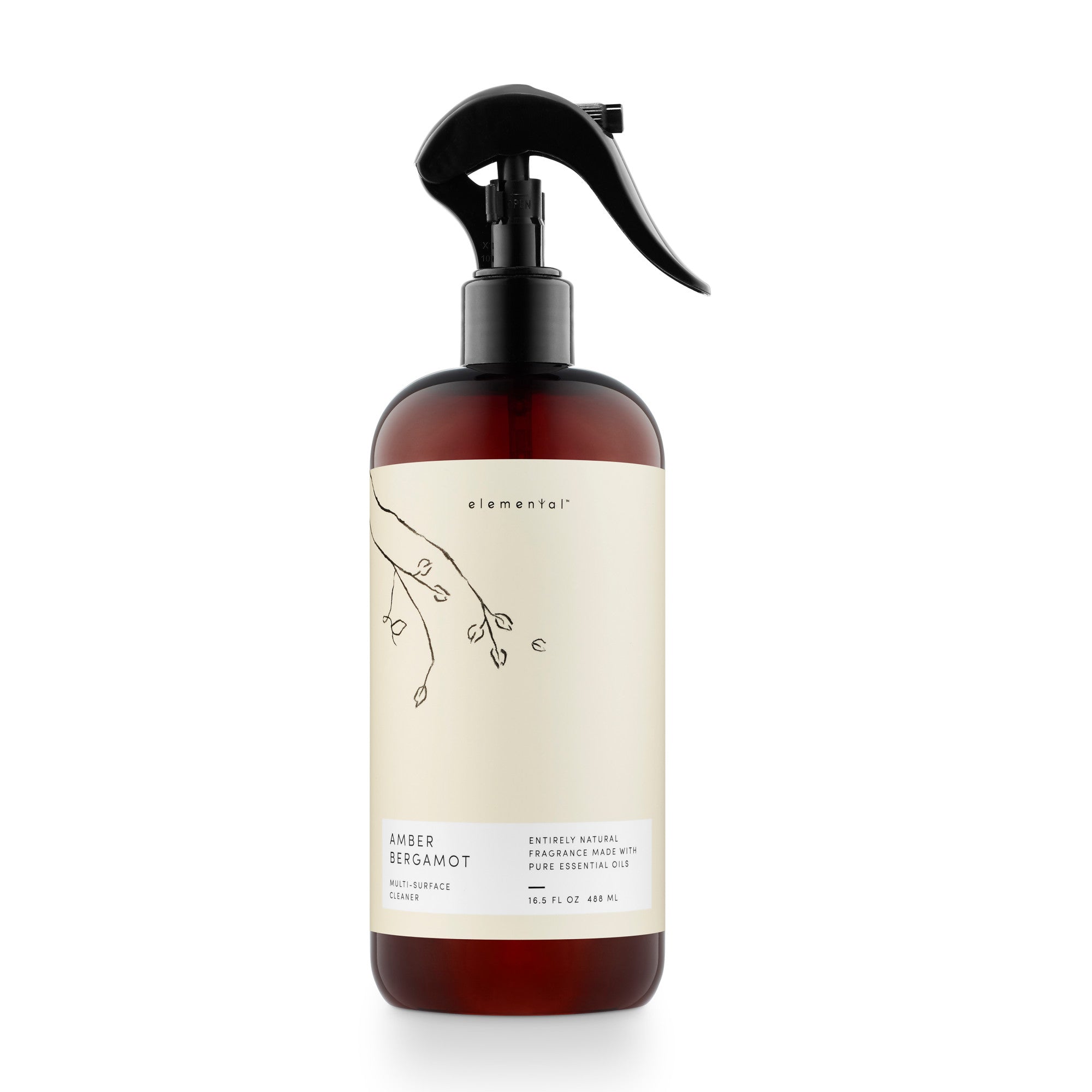 Amber Bergamot Multi-Surface Cleaner Spray - All-Purpose Natural Cleaning Solution for Kitchen, Bathroom & Floors - Eco-Friendly & Refreshing Scent