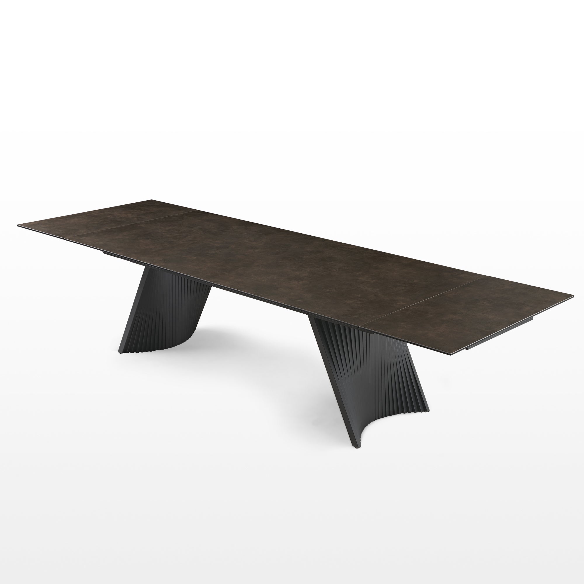 Charlotte 90-129 Inch Extendable Dining Table with Sintered Stone Top - Perfect for Large Family Gatherings & Dinner Parties