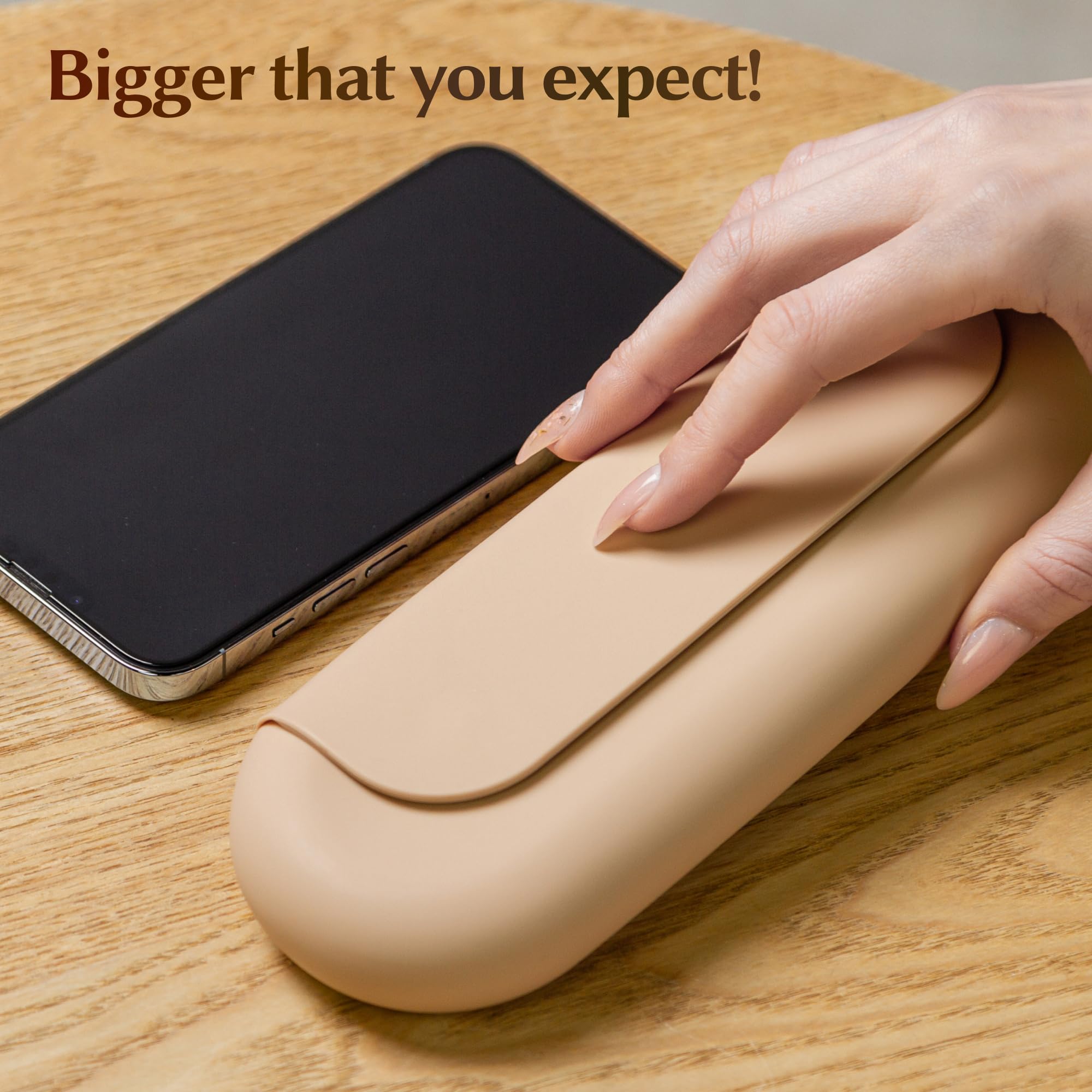 Premium Silicone Makeup Brush Holder - Travel-Friendly Magnetic Closure Cosmetic Organizer Case (Khaki) | Perfect for Home Vanity, Travel & On-The-Go Makeup Storage