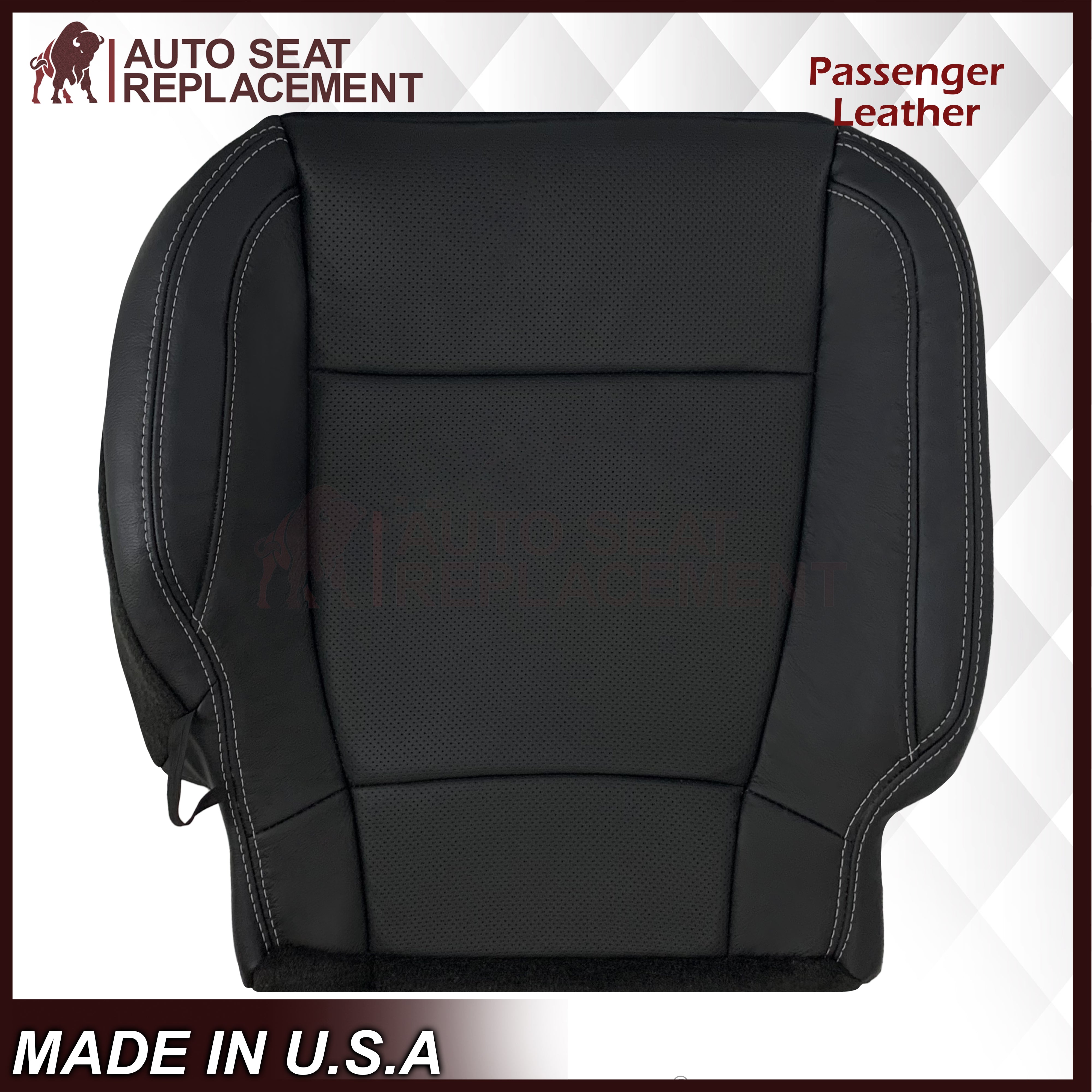 2015-2017 Ford F150 Lariat Replacement Seat Covers - Genuine Leather & Premium Synthetic Leather Options in Charcoal Black | Perfect for Truck Interior Upgrade & Protection