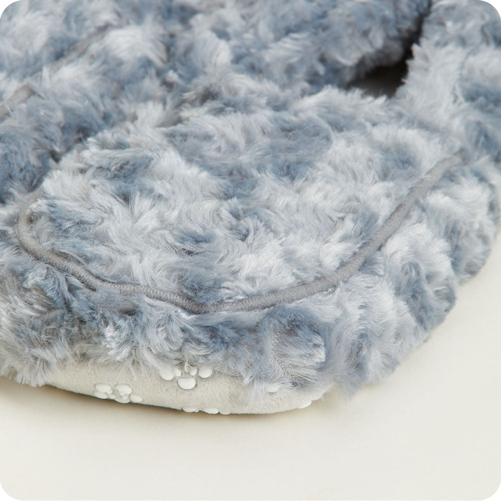 Cozy Curly Gray Slippers for Women & Men - Warmies® Plush House Shoes - Perfect for Winter, Home & Relaxation