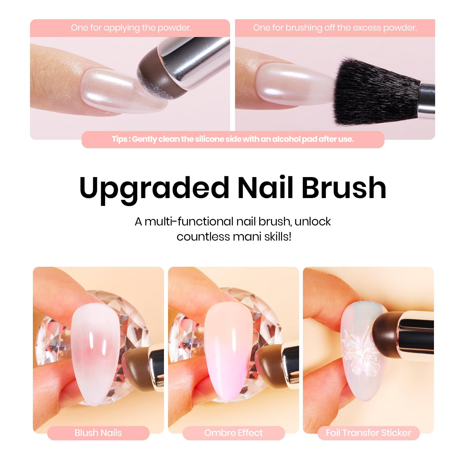 Beetles Pearl Chrome Nail Powder & Gel Polish Set - Mirror Glazed Donut Effect with Silicone Brush, Peel Off Latex Tape, Base & Top Coat | DIY Salon-Quality Manicure at Home for Parties, Weddings & Special Occasions