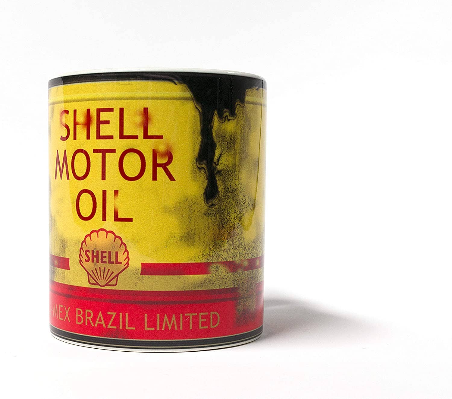 Vintage Shell Motor Oil Can Coffee Mug - Unique Gift for Car Enthusiasts & Coffee Lovers - Perfect for Garage, Office, or Man Cave Decor