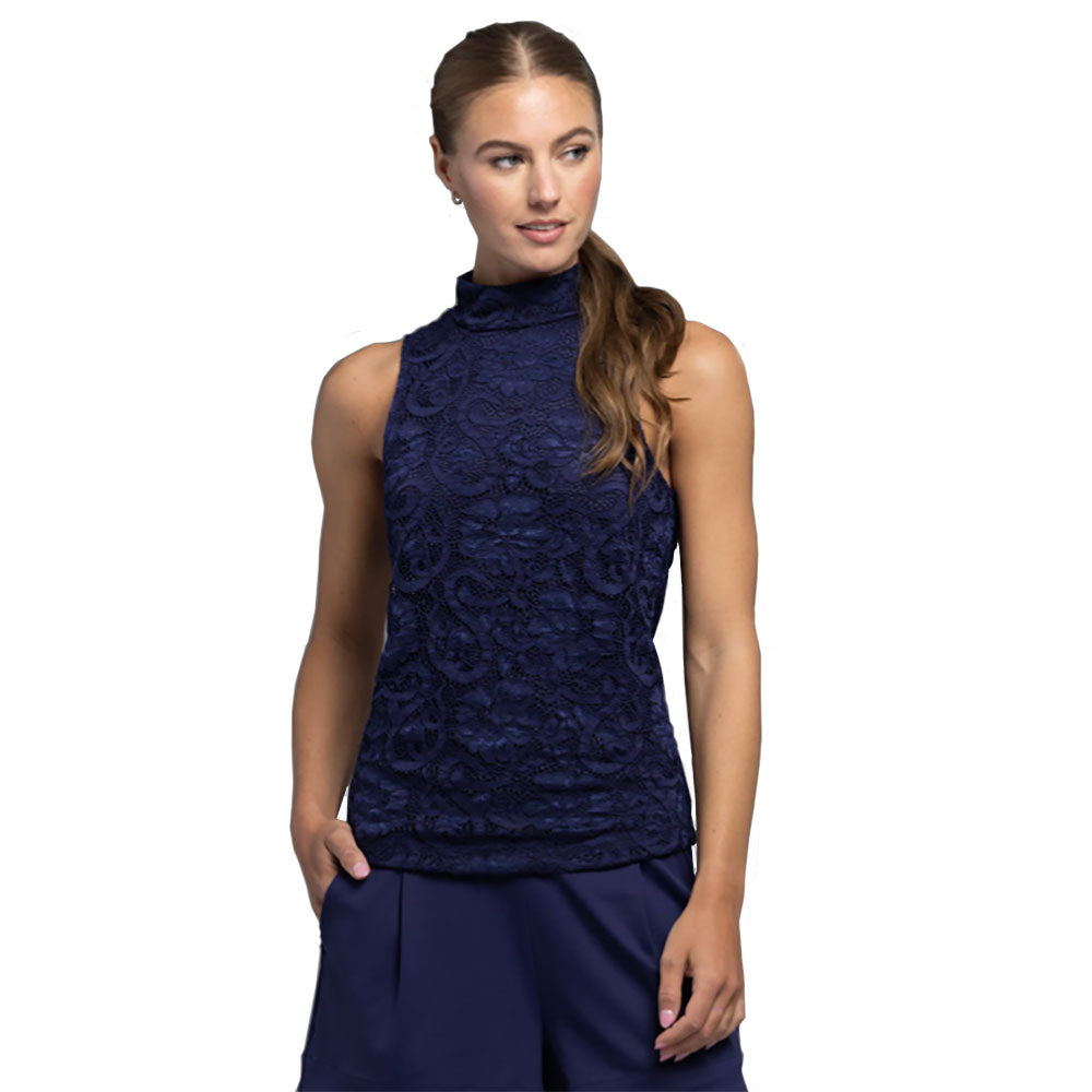 Greyson Scarlett Lennox Lace Mock Neck Women's Blouse - Elegant Long Sleeve Tops for Work, Date Night & Special Occasions