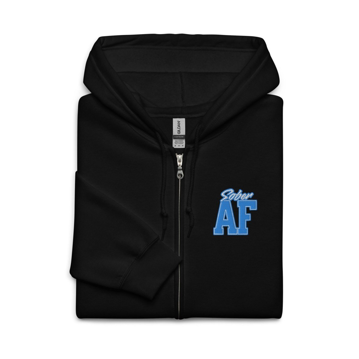 Sober AF Unisex Heavy Blend Zip Hoodie - Comfortable & Stylish Pullover for Men & Women - Perfect for Casual Wear, Gym, and Outdoor Activities