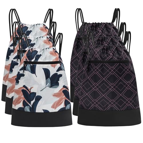Cinch Bag 6pk - Black/Pink & White/Navy