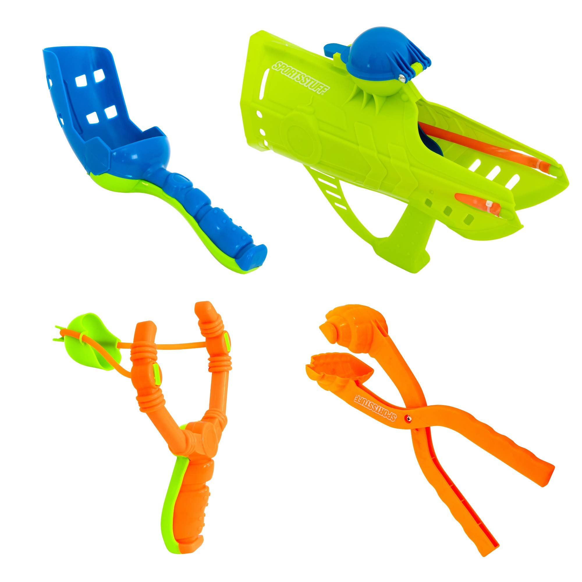 Airhead 4-in-1 Winter Snowball Fight Kit with Snowball Maker, Launcher, Cannon & Slingshot - Fun Outdoor Snow Play Set for Kids & Family Winter Activities