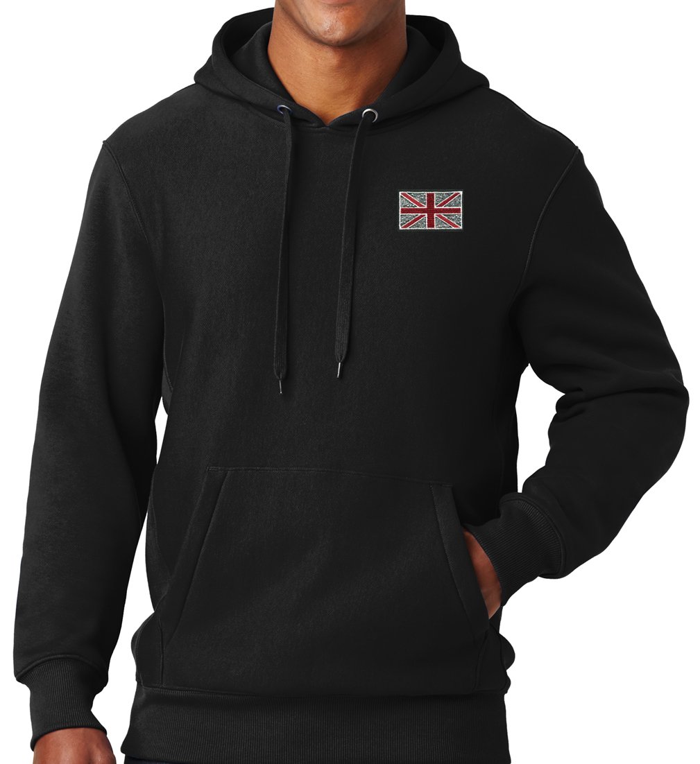 Men's UK Union Jack Super Heavyweight Hoodie - Warm Fleece Pullover for Winter, Casual Streetwear & Outdoor Activities