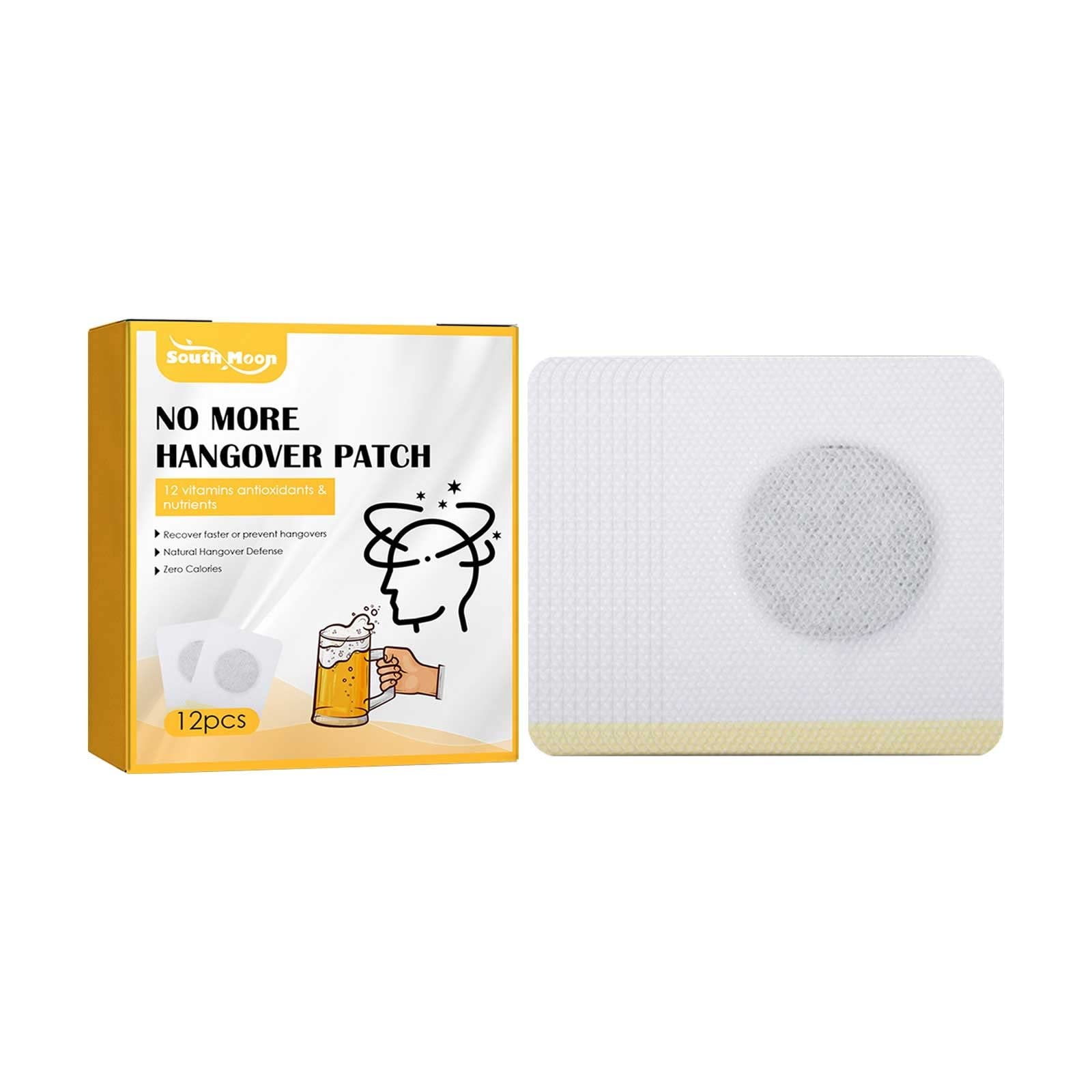 Hangover Relief Stickers - Portable Acupressure Stickers for Headache & Nausea Relief | Natural Hangover Cure for Women & Men | Perfect for Parties, Travel & Post-Workout Recovery