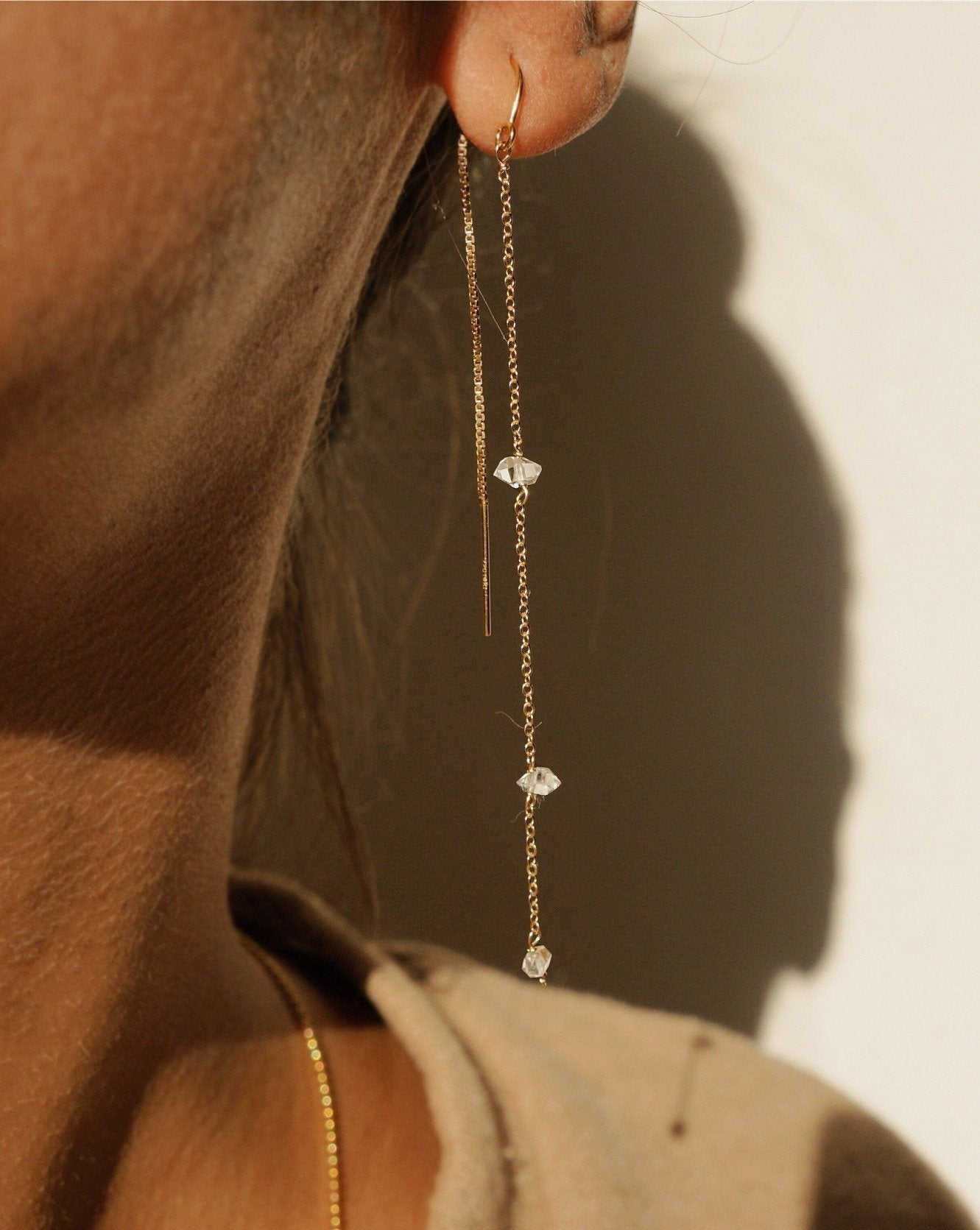 Chatoyant Threader Earrings for Women - Hypoallergenic Gold Plated Dangle Earrings - Perfect for Parties, Weddings & Everyday Wear