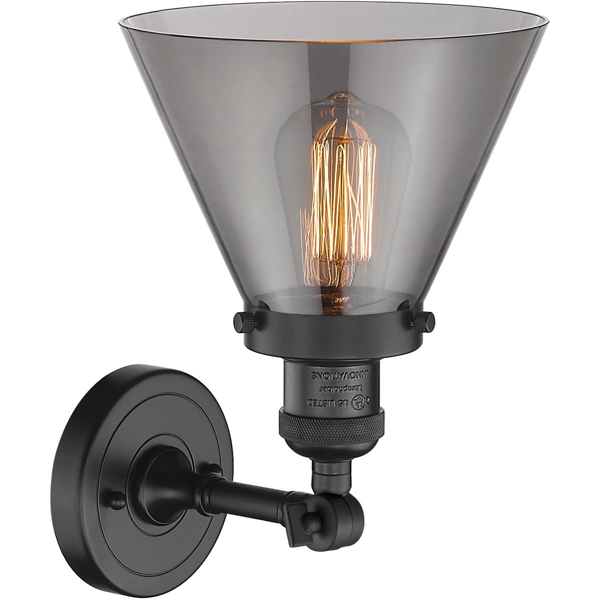 Innovations 201F-BK-G43-LED Modern LED Semi-Flush Mount Ceiling Light Fixture - Energy Efficient Lighting for Bedroom, Kitchen & Hallway