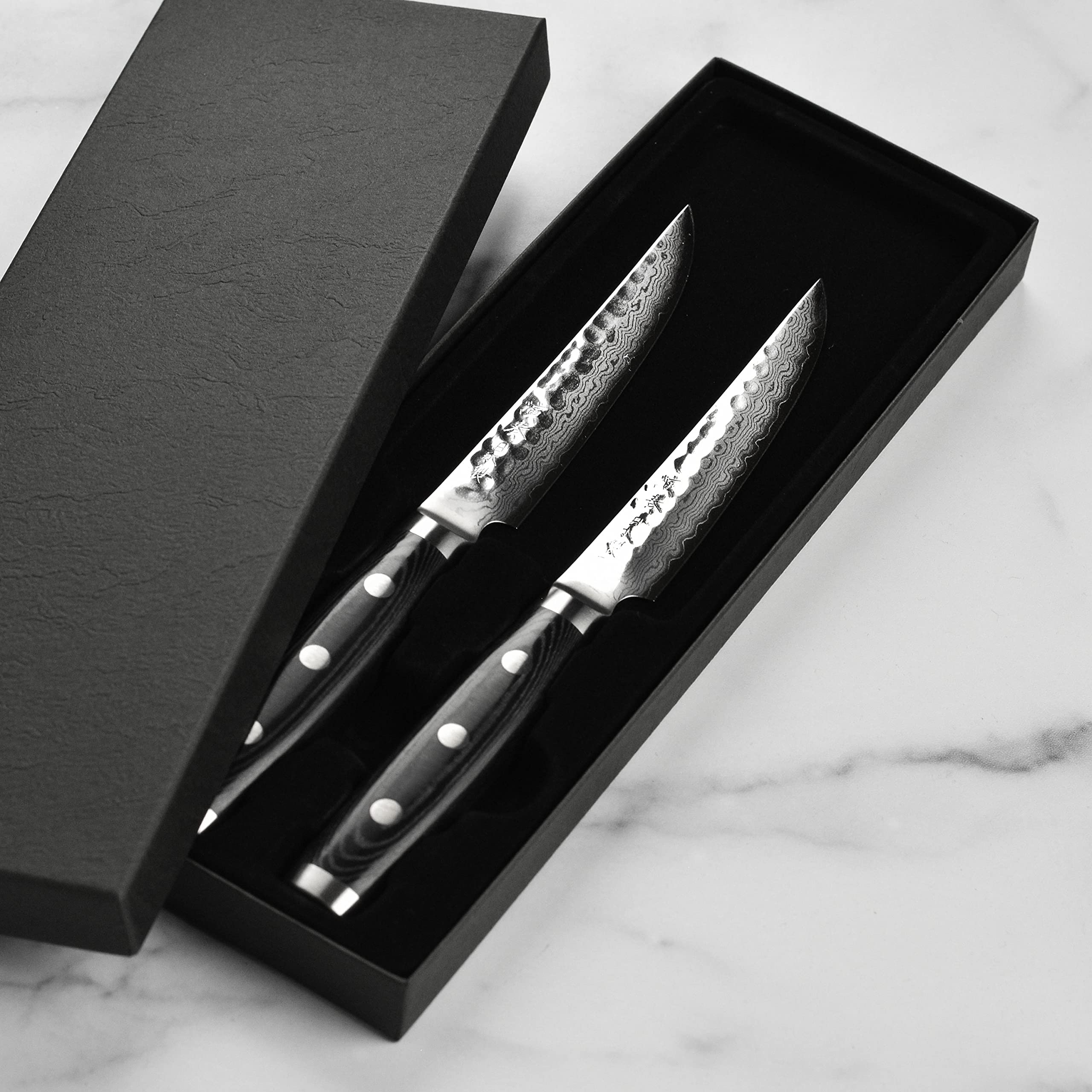 Premium Enso HD 2-Piece Steak Knife Set - Razor Sharp Japanese Steel Blades for Perfect Steak Cutting | Ideal for Dinner Parties, BBQ & Gourmet Home Cooking