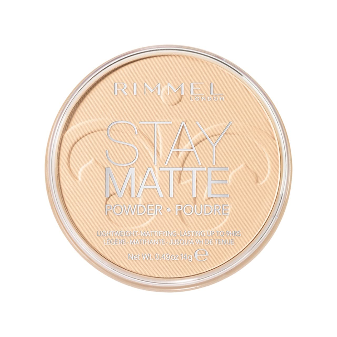 Rimmel London Stay Matte Long Lasting Pressed Powder - Oil Control & Shine Free Face Makeup, Transparent 001 (0.49 oz) | Pack of 1 | Perfect for Oily Skin & All-Day Wear | Great for Work, Date Night & Travel