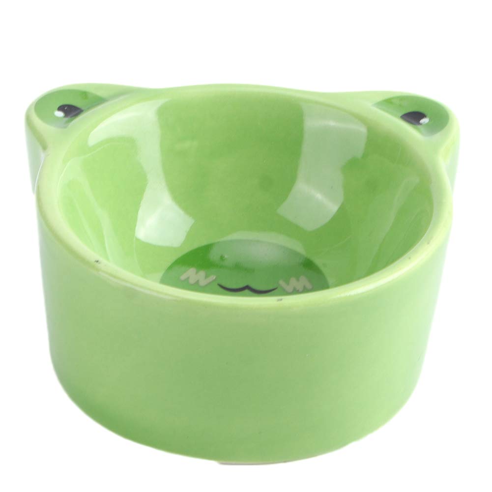 Valentine's Day Carnival Ceramic Pet Food & Water Bowl - Durable Feeding Dish for Hamsters, Gerbils, Mice & Pigeons | Perfect for Small Pets at Home or Travel (Frog Design)