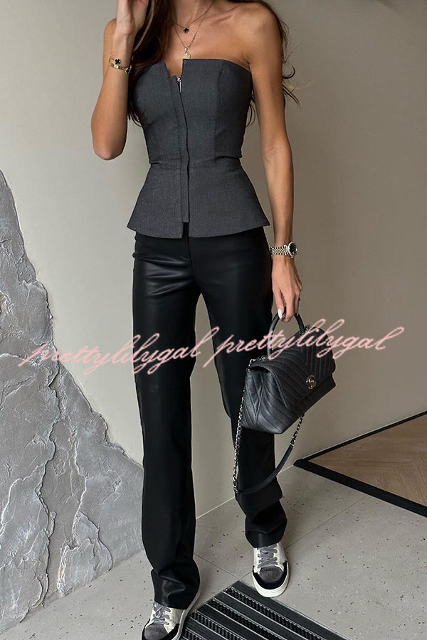 British Style Off Shoulder Zipper Top - Trendy Streetwear Fashion for Women | Perfect for Casual Outings, Parties & Date Nights