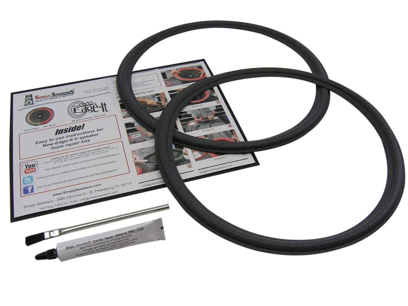 Simply Speakers Foam Speaker Repair Kit for JBL 14 Inch LE14, FSK-14JBL (Pair) - Perfect for Home Audio and Studio Speaker Restoration