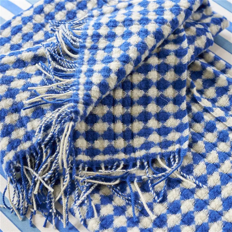 Lansdowne Cobalt Blue Throw Blanket - Soft & Cozy Knit Afghan for Couch, Bed, or Sofa - Perfect for Winter Nights, Movie Time & Home Decor