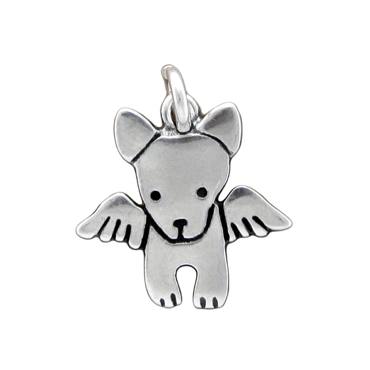 Sterling Silver Dog Charm for Bracelet - Angel Dog Pendant for Jewelry Making, DIY, Gifts | Perfect for Pet Lovers, Memorial Keepsakes, and Fashion Accessories