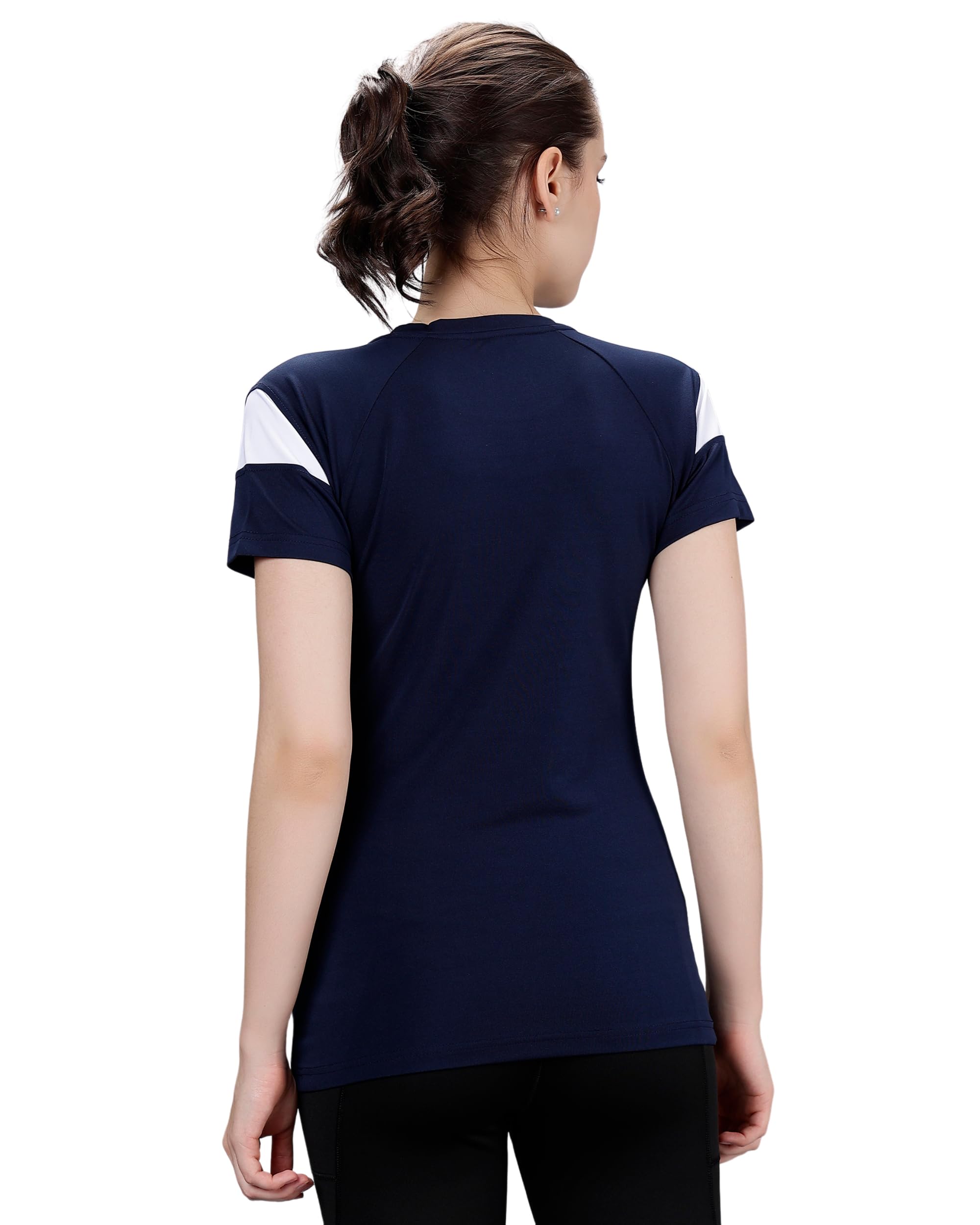 Womink Women's Stretch Elastane T-Shirt | Custom Design Regular Fit Solid Color Round Neck Short Sleeve | Quick Dry & Breathable Activewear | Perfect for Running, Yoga, Gym & Casual Wear