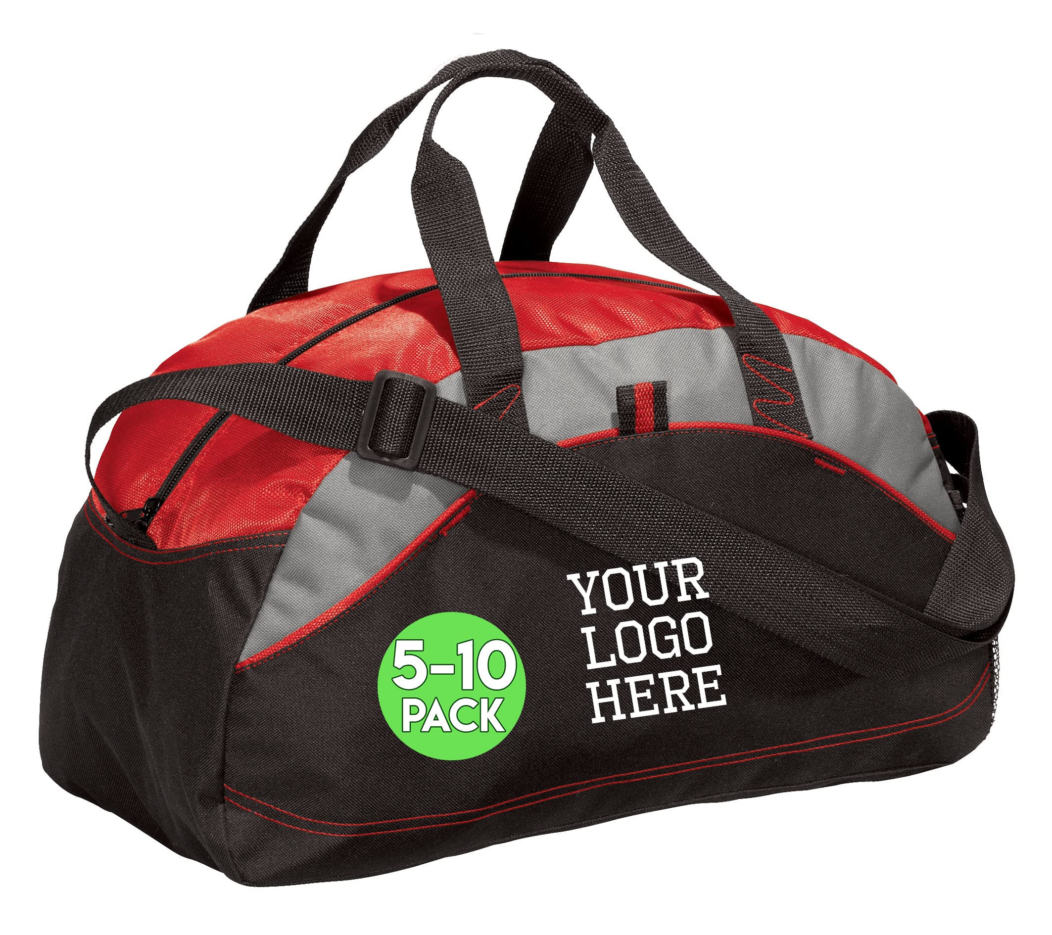 Custom Sport Duffel Bag for Men & Women - Contrast Medium Size - Personalized Gym & Travel Weekender Bag (5 or 10 Pack) - Add Your Logo - Perfect for Workouts, Weekend Trips & Sports Travel