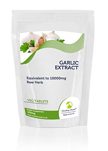100mg Garlic Extract Tablets (Equivalent to 10000mg Raw Herb) - 30 Pills for Heart Health & Immune Support - Daily Supplement for Adults