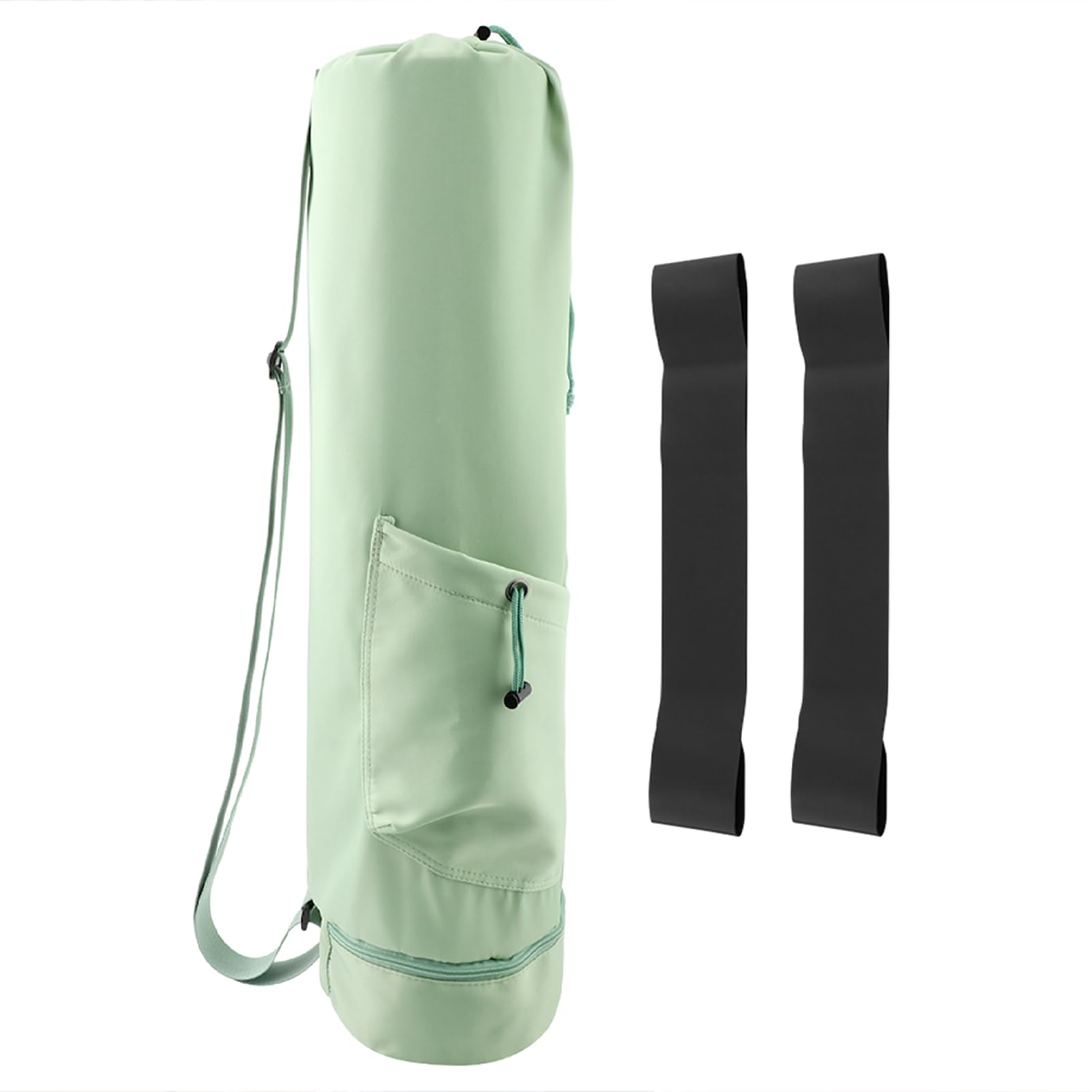 Premium Yoga Mat Bag with 2 Resistance Bands - Multi-Functional Exercise Mat Carrier for Gym, Travel & Outdoor Activities - Green Yoga Backpack with Storage Pockets for Yoga Class, Beach & Park Workouts