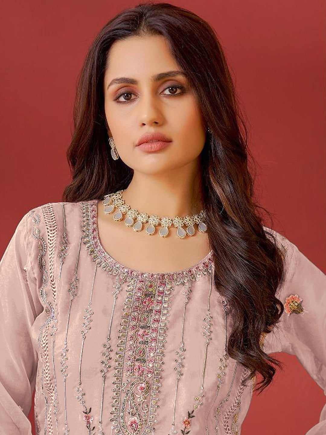 Elegant Beige Pakistani Designer Pant Suit with Exquisite Embroidery | Premium Heavy Fabric | Perfect for Weddings & Special Occasions
