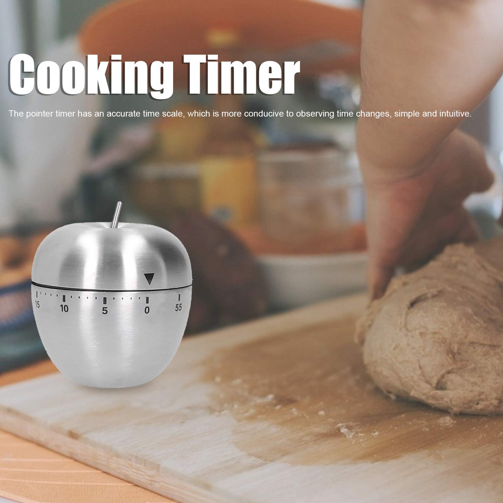 Stainless Steel Fruit Shaped Mechanical Kitchen Timer - Countdown Alarm for Cooking, Baking, Hair Coloring & More | Perfect for Home, Restaurant & Salon Use