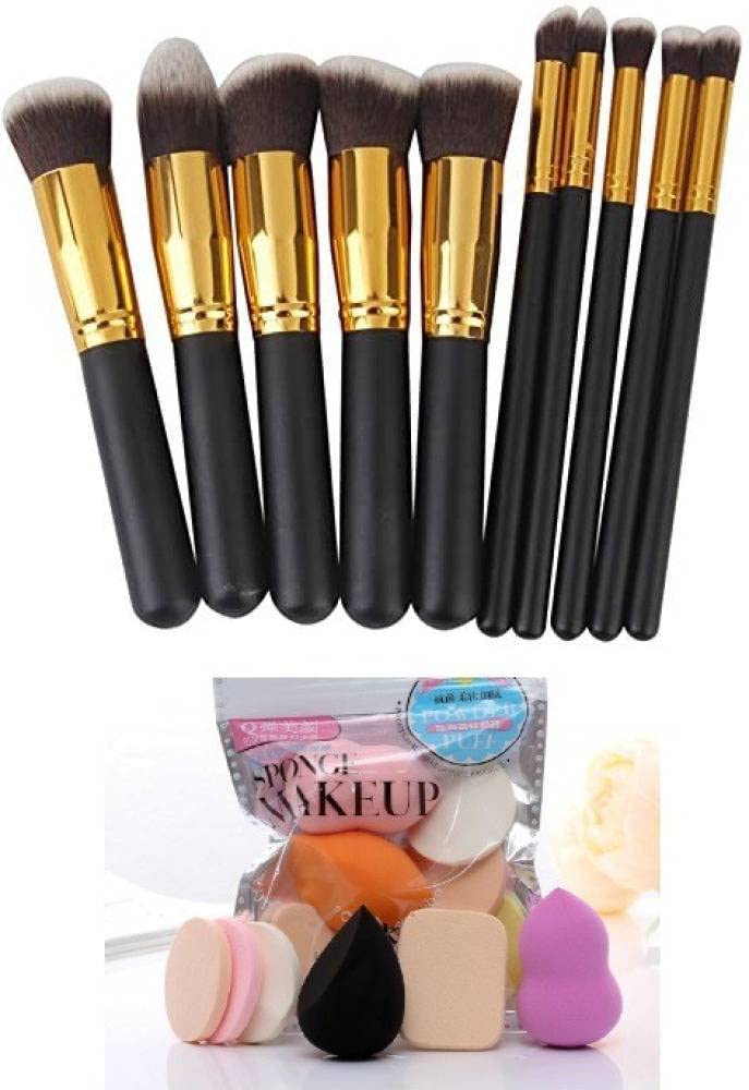 Beggie Premium 10-Piece Makeup Brush Set with 6 Blending Sponges - Soft Synthetic Bristles for Foundation, Eyeshadow, Contouring - Perfect for Professional Makeup Artists & Beginners (11-Piece Beauty Kit)