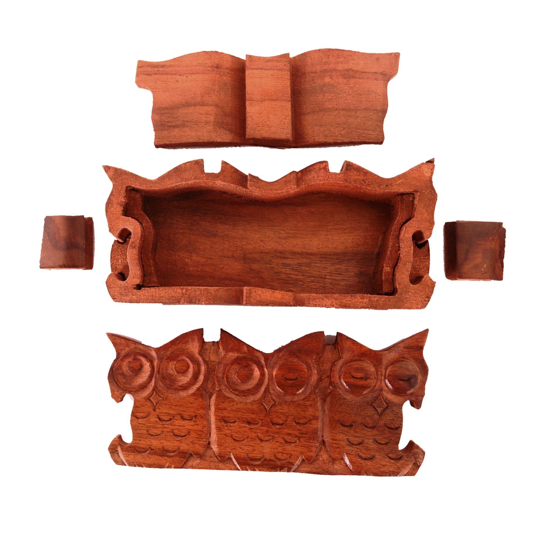 Purpledip Magic Wooden Puzzle Box '3 Wise Owls' - Handcrafted Brain Teaser Mystery Gift Box with Secret Compartment | Perfect for Puzzle Lovers, Escape Room Enthusiasts & Unique Gift Giving