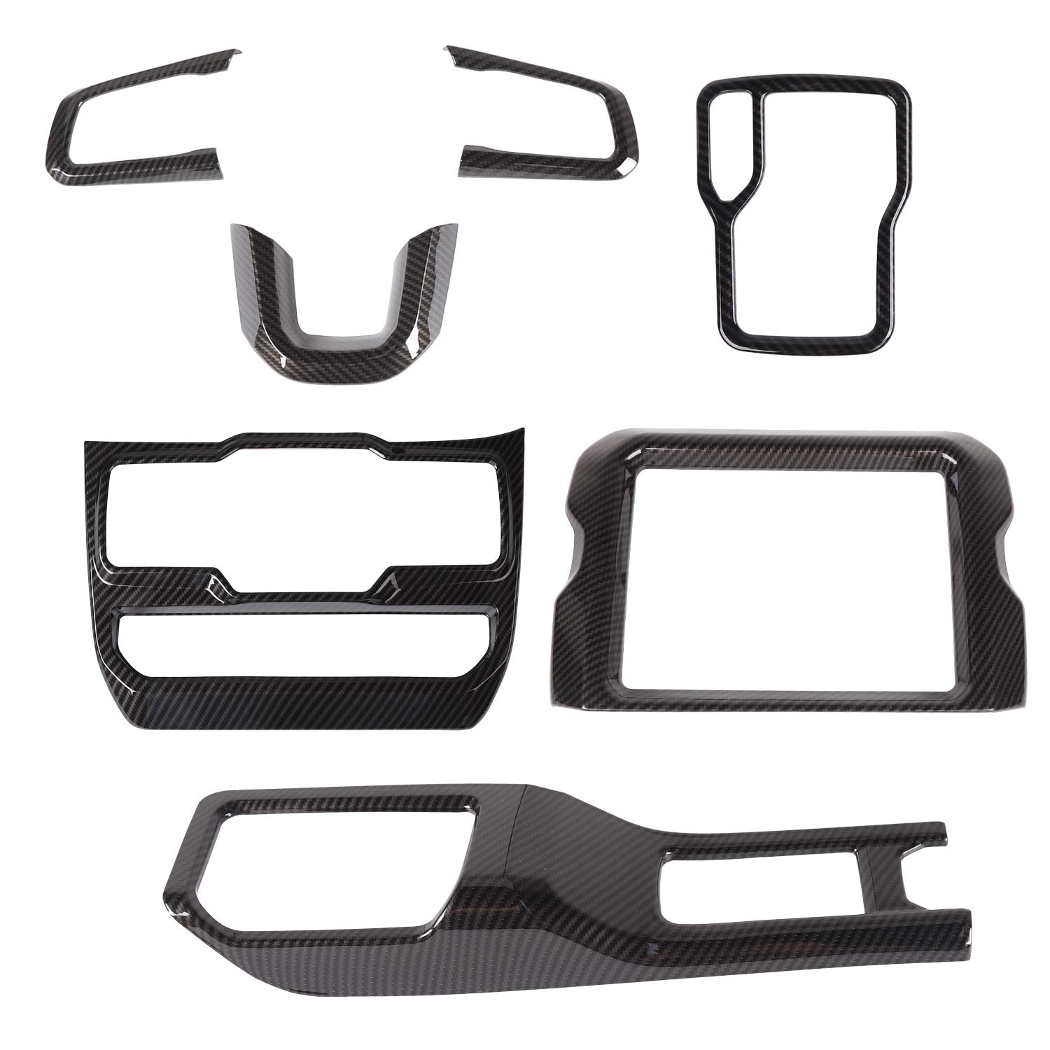 Carbon Fiber Interior Trim Kit for Jeep Wrangler JL/JLU & Gladiator JT (2018-2023) - 7-Piece Set with 8.4