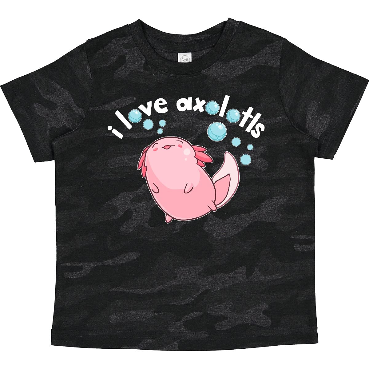 Inktastic I Love Axolotls with Bubbles Toddler T-Shirt - Cute Axolotl Graphic Tee for Kids | Perfect for Playdates, School & Casual Outfits