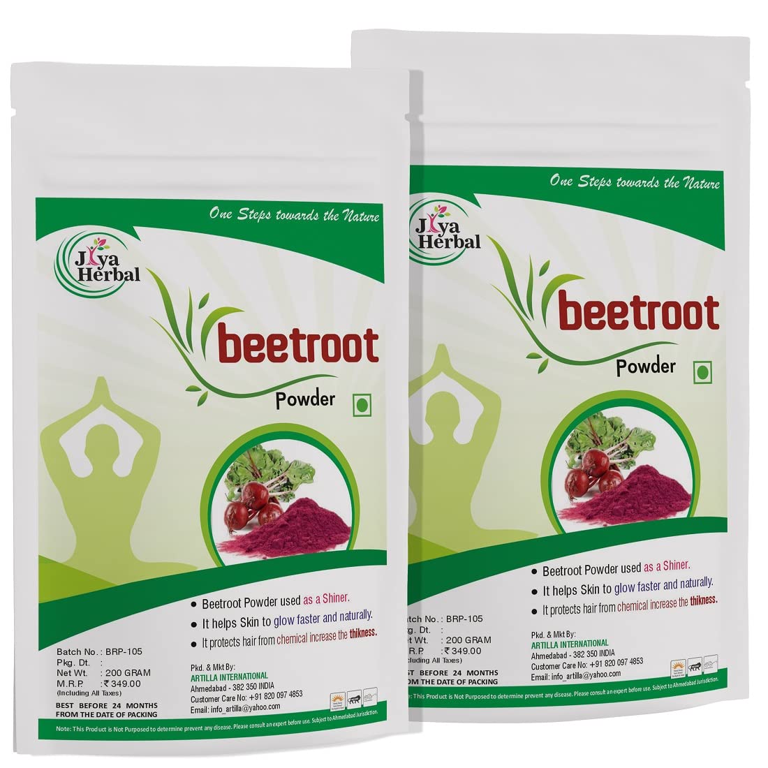 Pure Organic Beet Root Powder for Skin Brightening & Hair Care - 200g (2 Pack) | Natural Face Mask, Smoothie Booster, Baking Ingredient for Cakes & Healthy Lips