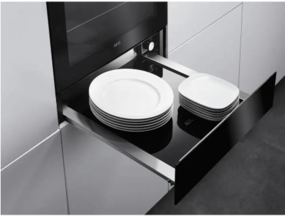 AEG KDK911424T 14cm Built-In Warming Drawer in Matte Black - Perfect for Keeping Food Warm in Kitchens & Restaurants