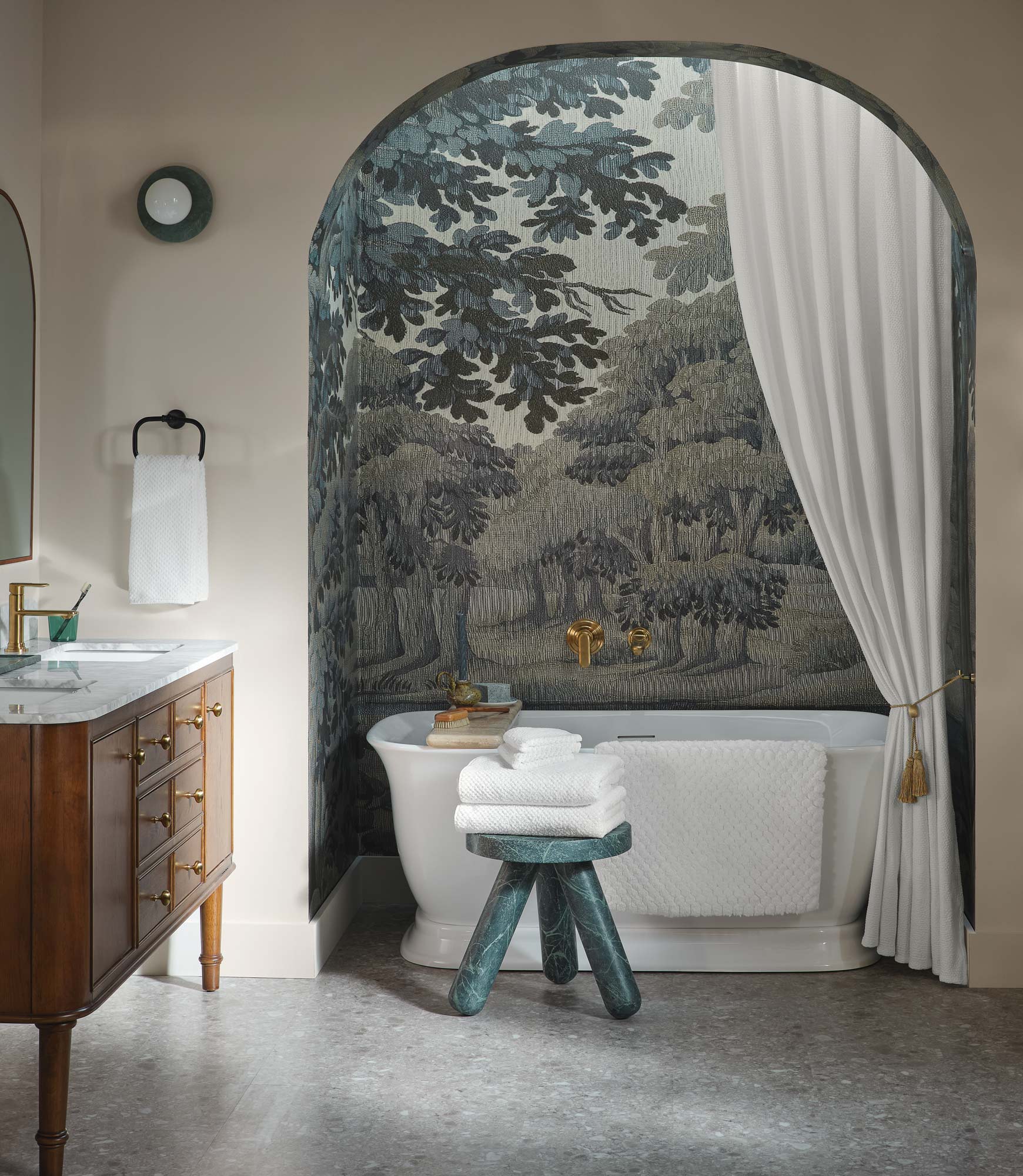 Montauk Matelassé Shower Curtain - Luxury Bathroom Decor, Waterproof & Wrinkle-Resistant Fabric for Elegant Home & Hotel Use