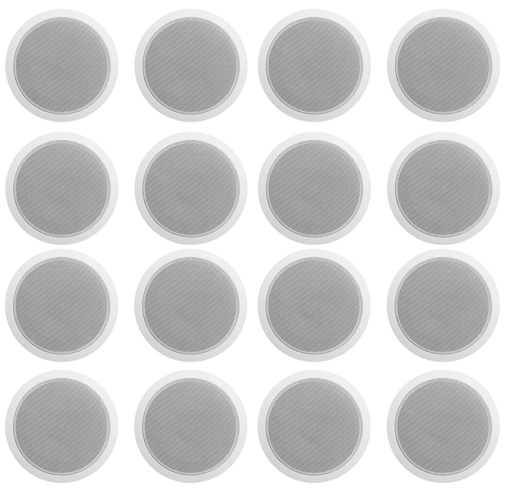 Rockville 16 CCL6T White 70V 6-Inch Commercial Ceiling Speakers - High-Quality Sound for Restaurants, Offices, and Retail Spaces - Perfect for Background Music and PA Systems