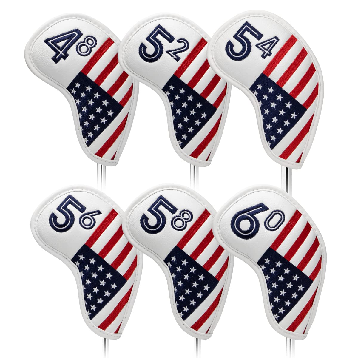 Premium Golf Iron Head Covers Set - USA Flag Design for PXG0311 Irons & Wedges | Protective Club Covers for Driving Range, Course Play & Travel Storage