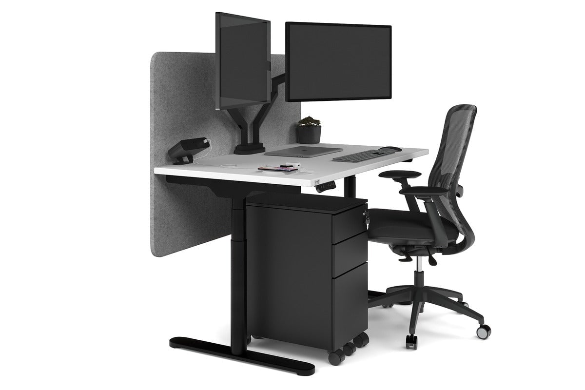 Flexi Premium Height Adjustable Single Workstation [1400L x 700W] - Ergonomic Standing Desk for Home Office, Gaming & Study - Electric Sit Stand Desk with Memory Function