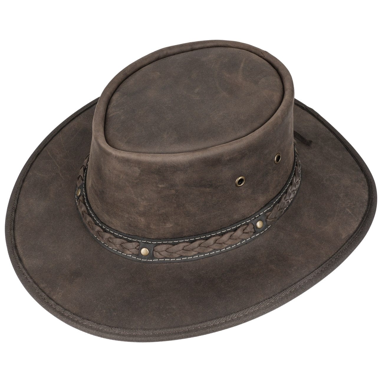 BARMAH Squashy Bronco Leather Hat for Men & Women – Western Style Cowboy Hat for Outdoor Rodeo, Horseback Riding & Country Fashion