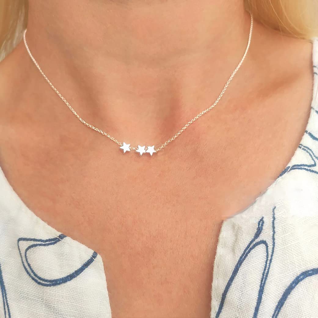 Tasiso 14K Gold Moon and Star Pendant Necklace for Women - Delicate Crescent Moon with Tiny Star Charm Minimalist Jewelry - Perfect for Everyday Wear, Date Nights & Gift Giving
