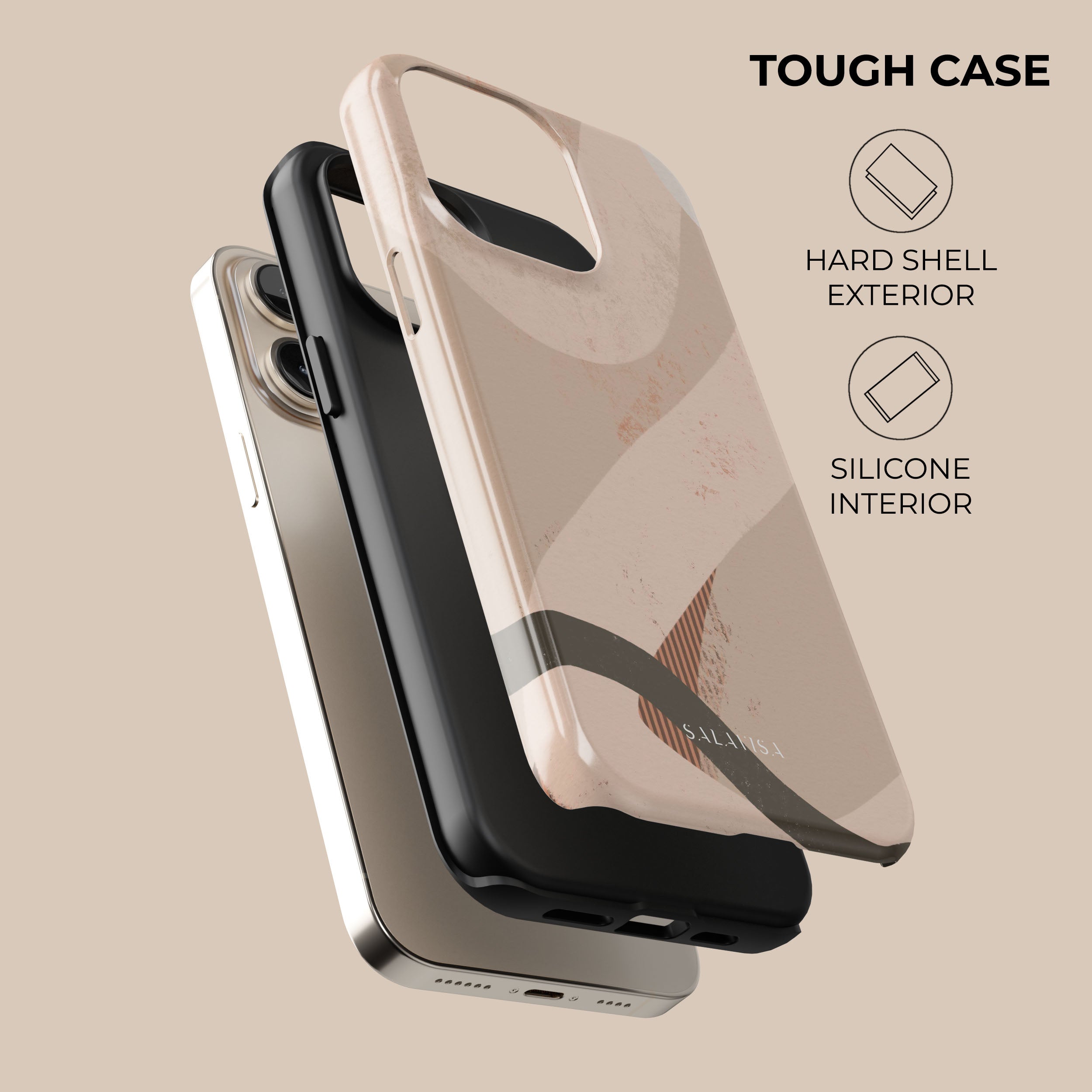 Eco-Friendly Beige Organic Phone Case - Biodegradable & Sustainable Cover for iPhone & Samsung - Perfect for Everyday Use, Travel & Outdoor Activities