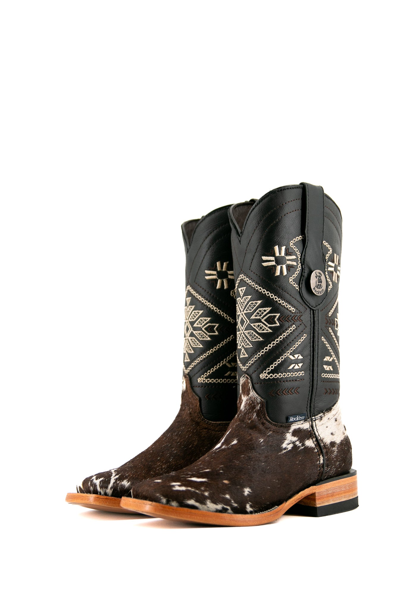 Women's Square Toe Cowhide Cowgirl Boots - Size 5 Western Ankle Boots for Country Dancing, Rodeo & Casual Outfits | JW96 Box