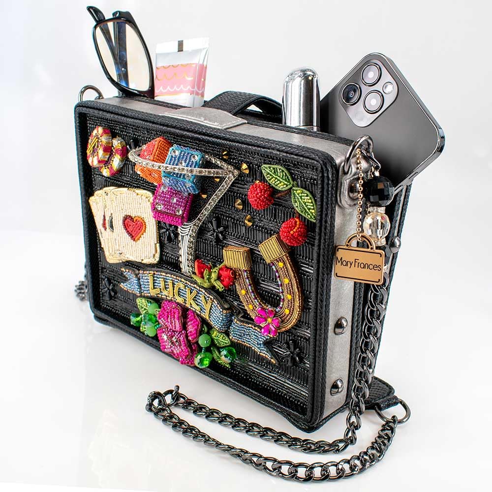 Mary Frances Lady Luck Crossbody Purse - Stylish Black Leather Handbag for Women | Perfect for Parties, Date Nights & Everyday Use